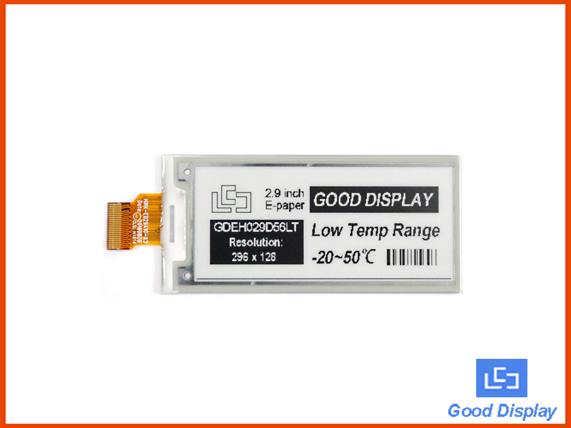 2.9 inch e-paper display ultra low temperature electronic paper screen GDEH029D56LT