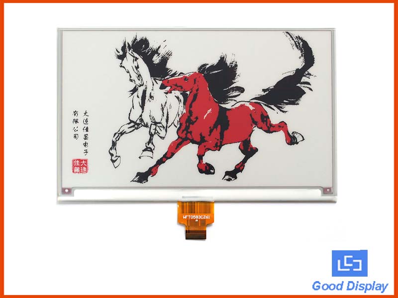 7.5 inch tri-color red high resolution e-paper display large e-ink screen module GDEW075Z08