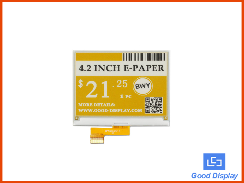 4.2 inch color e-paper display BWY three colors E ink panel black white and yellow GDEW042C37