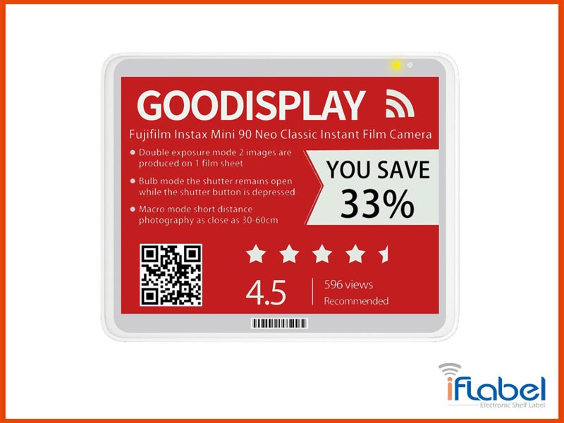 5.83 inch red ESL tag, electronic paper display, Intelligent Supermarket, GDC58S