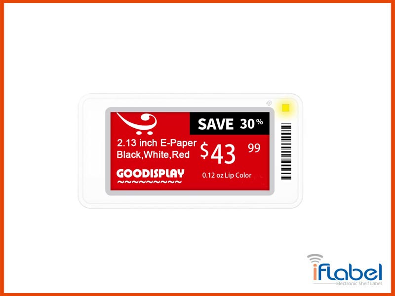 2.13 inch color electronic shelf label, red e-ink screen, Intelligent Supermarket, GDC21S